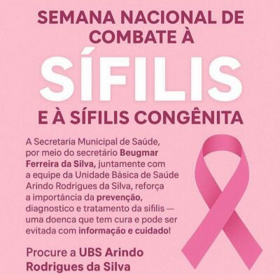 Imagem da notícia Prefeitura de Figueirão reforça luta contra a sífilis com campanha de prevenção e testagem